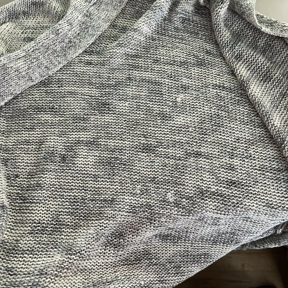 Joie Sona Open Front Cardigan Heather Gray Fringe Hem Poncho XXS Linen blend - Picture 8 of 8